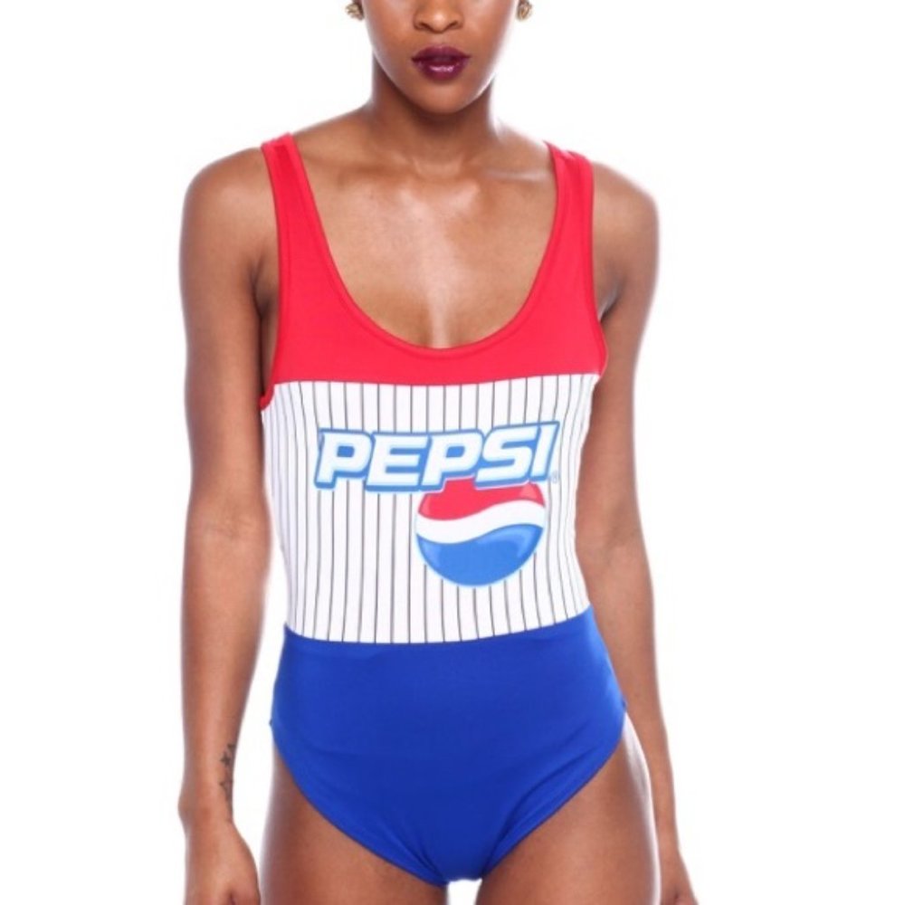 NWT PEPSI logo design 1 piece swimsuit M